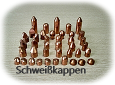 Punktschweißkappen Kappen zum aufsetzen für das Punktschweißen